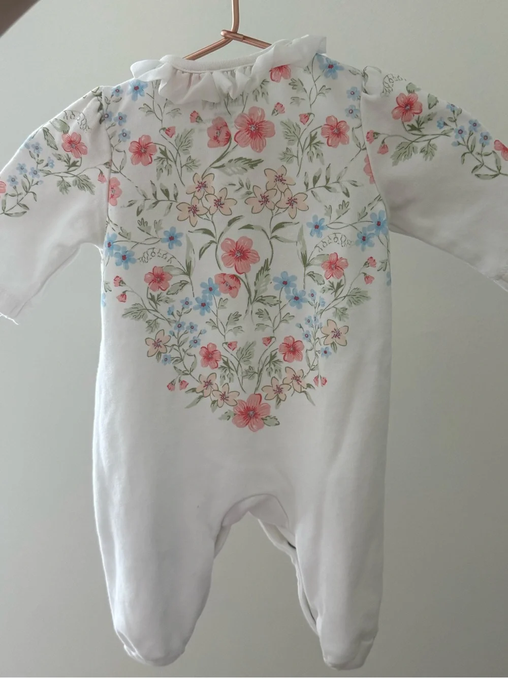 Little Me White Footed Floral One-Piece